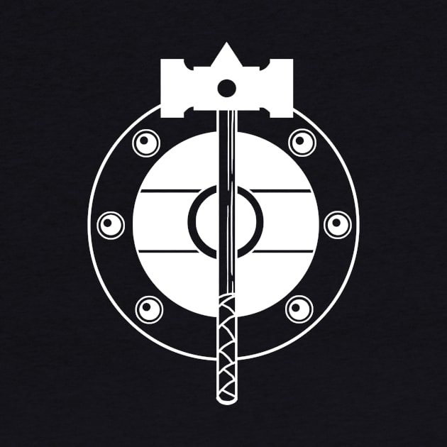 Hammer & Shield - Original Logo Banner Sigil - Light Design for Dark Shirts by Indi Martin